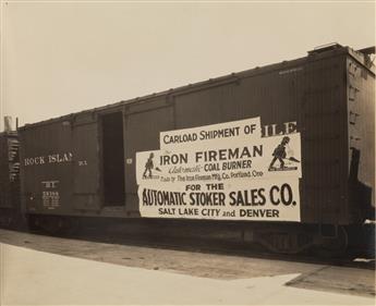 (IRON FIREMAN MFG CO.) A presentation album containing 19 photographs pertaining to the headquarters and factory of the Iron Fireman Ma
